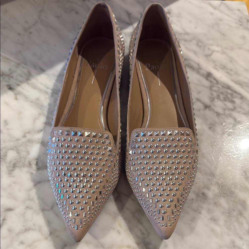 Linea Paolo Studded Flats Blush